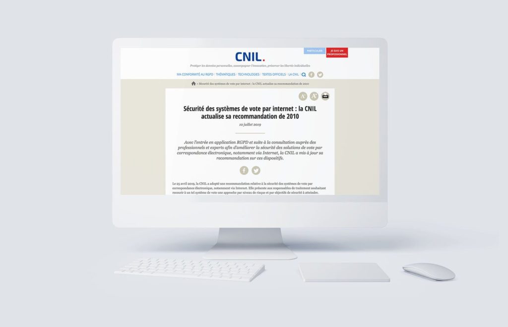 Délibération CNIL vote électronique 2019